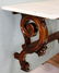 French walnut console with marble top - 7