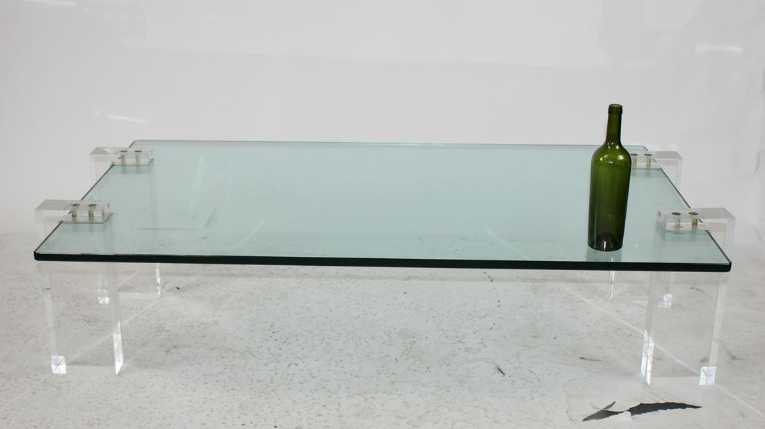 Mid century glass and lucite coffee table (1 of 6)