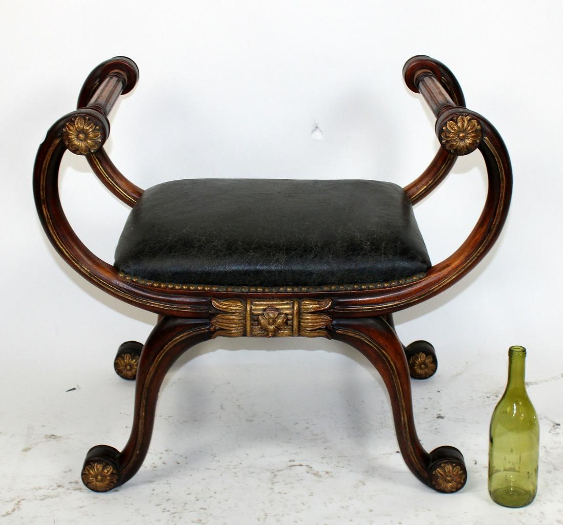 Regency style rolled arm bench (1 of 6)