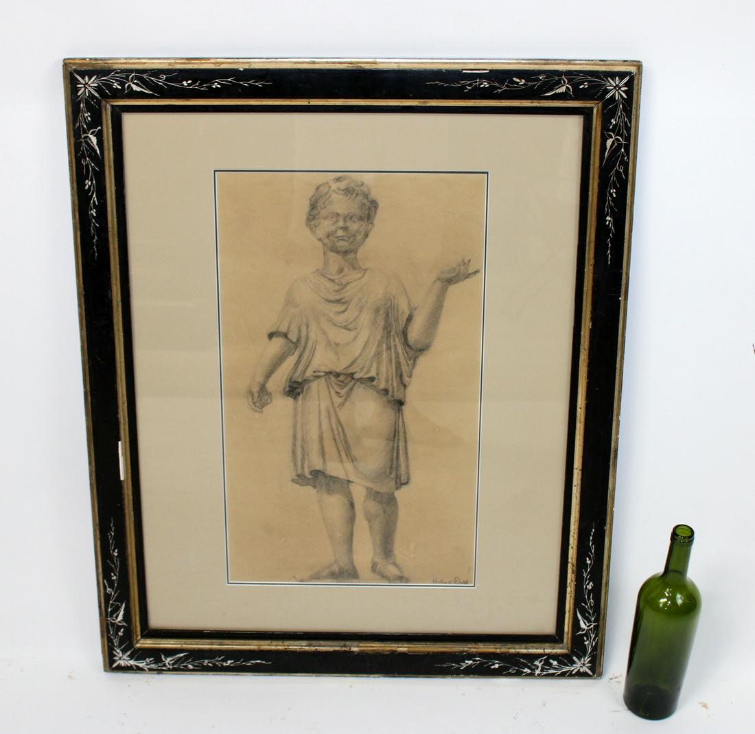 Charcoal drawing portrait of young boy (1 of 8)