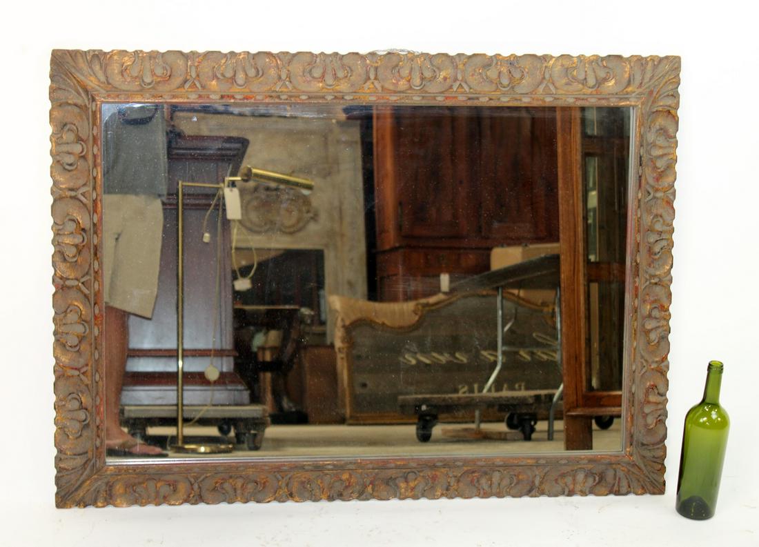 Carved painted framed mirror (1 of 5)