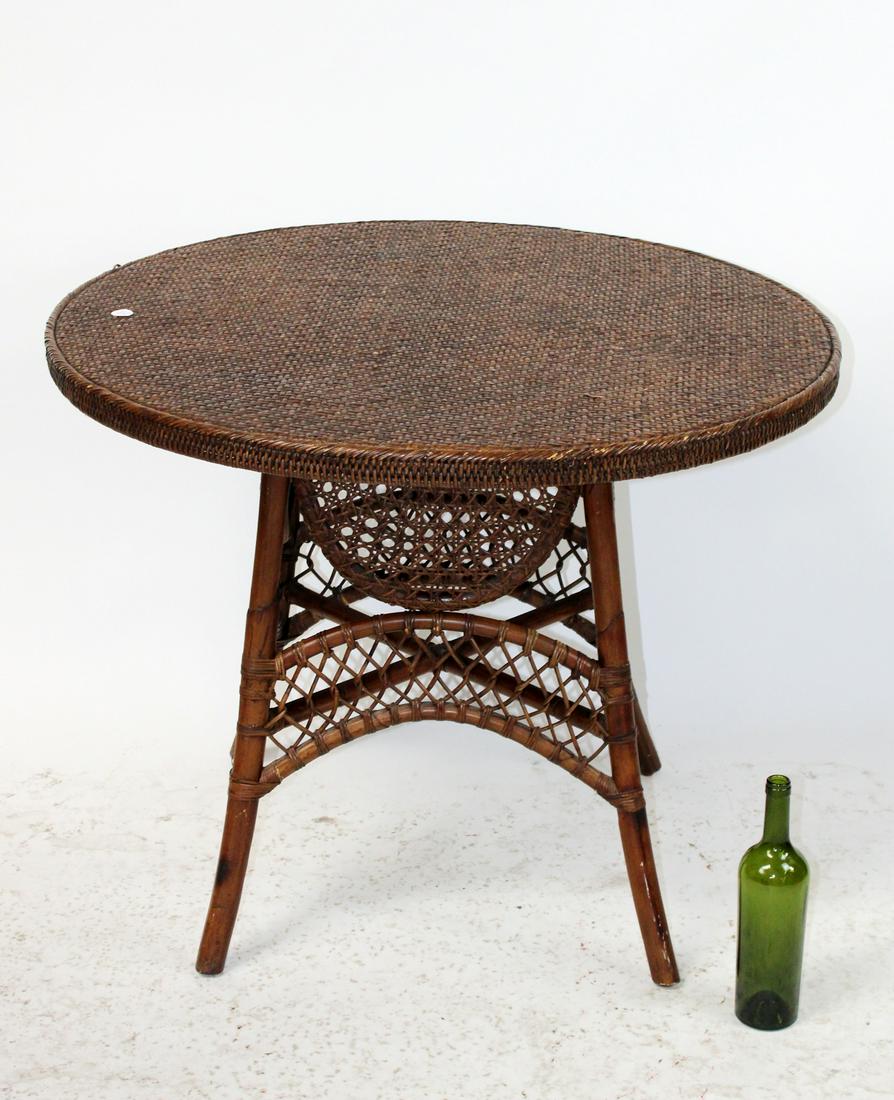 Rattan & bamboo round table (1 of 5)