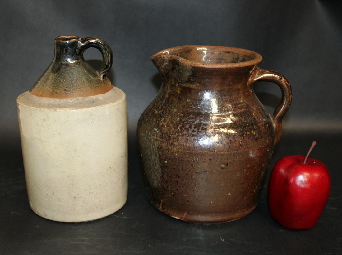 Lot of 2 stoneware crock & pitcher (1 of 7)