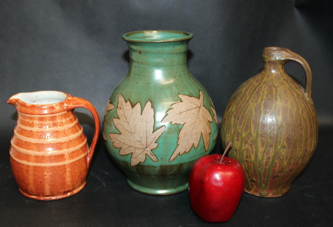 Lot of 3 American pottery pitchers (1 of 9)