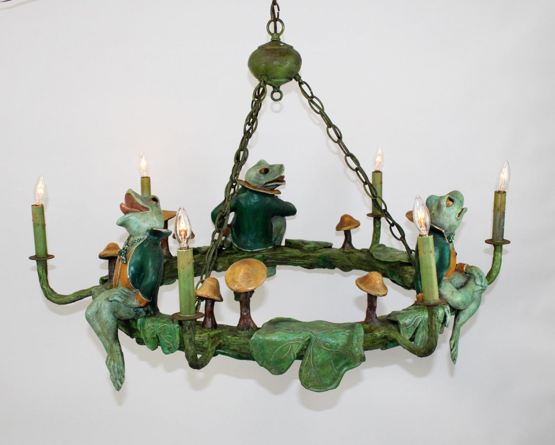 Bill Huebbe whimsical frog ring chandelier (1 of 7)