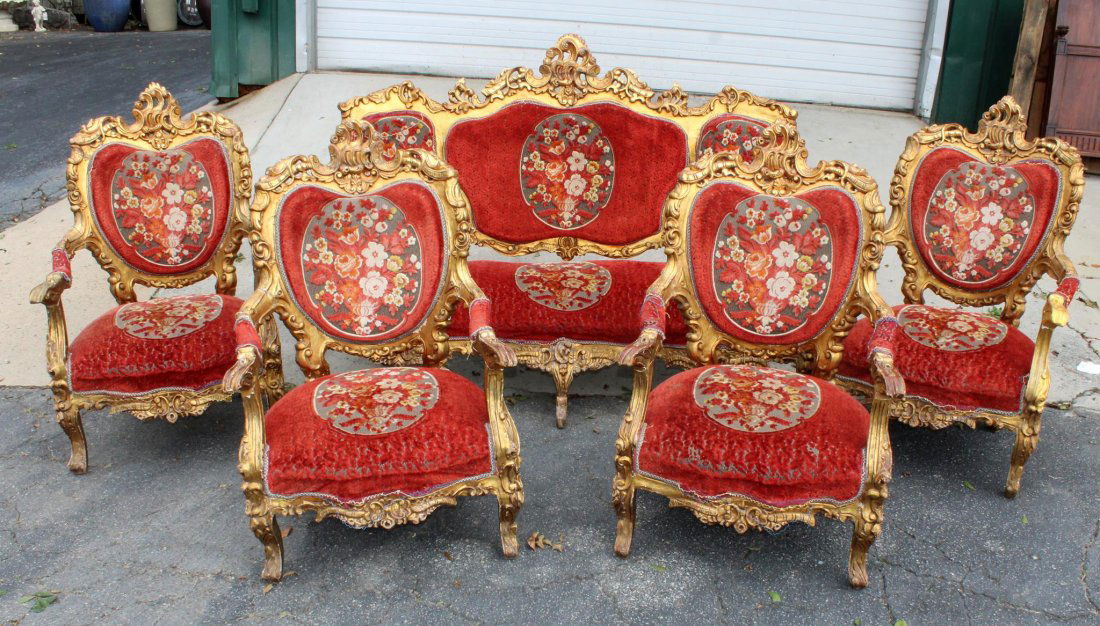 Italian 5 piece parlor set (1 of 11)