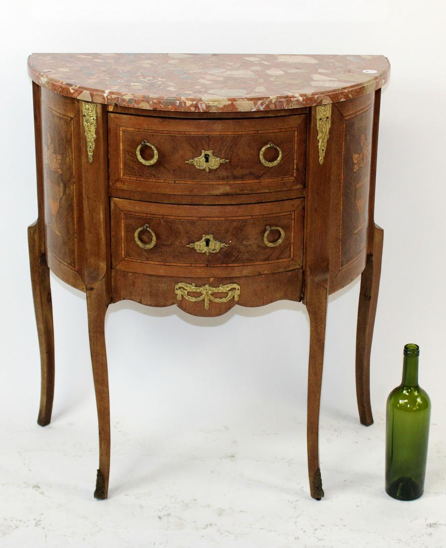 French Louis XVI style demi-lune commode (1 of 8)