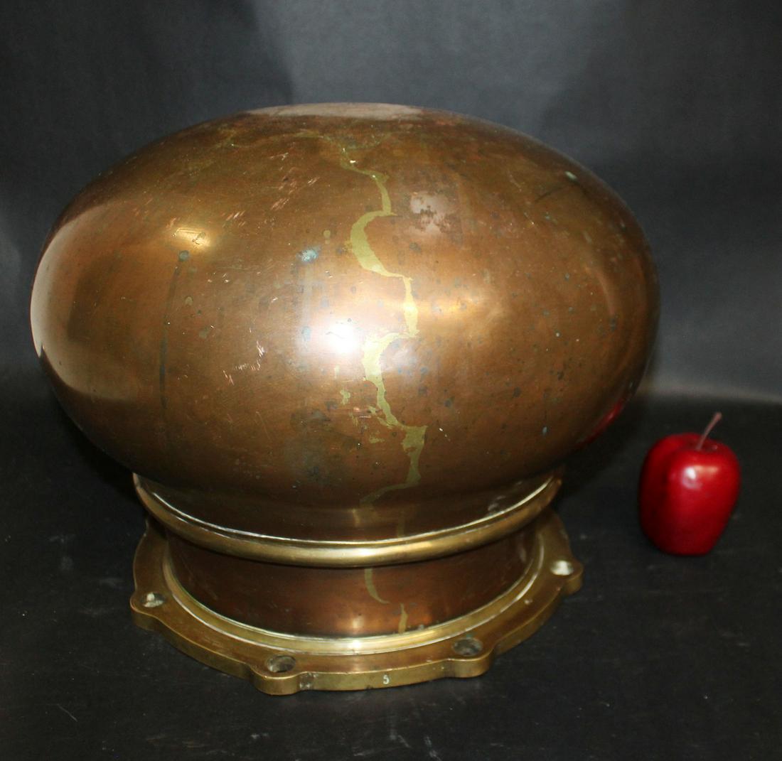Antique French bronze & copper ball from ship (1 of 9)