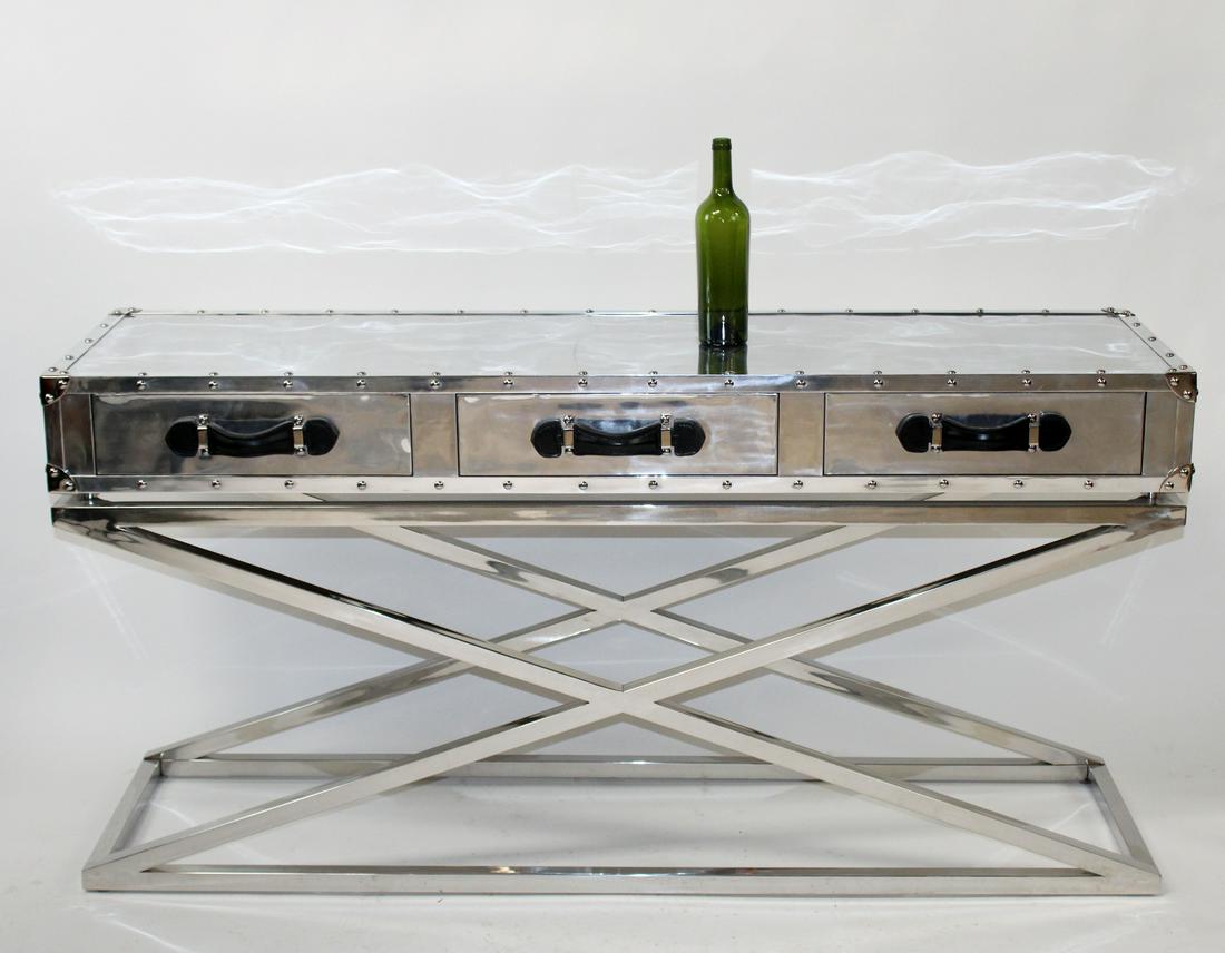 Restoration Hardware steamer trunk console (1 of 8)