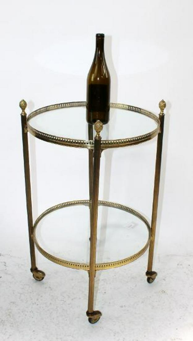 French mid century brass & glass rolling bar cart (1 of 8)
