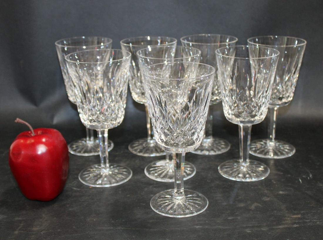Set of 8 Waterford crystal wine glasses: Set of 8 Waterford crystal wine glasses. 7"h