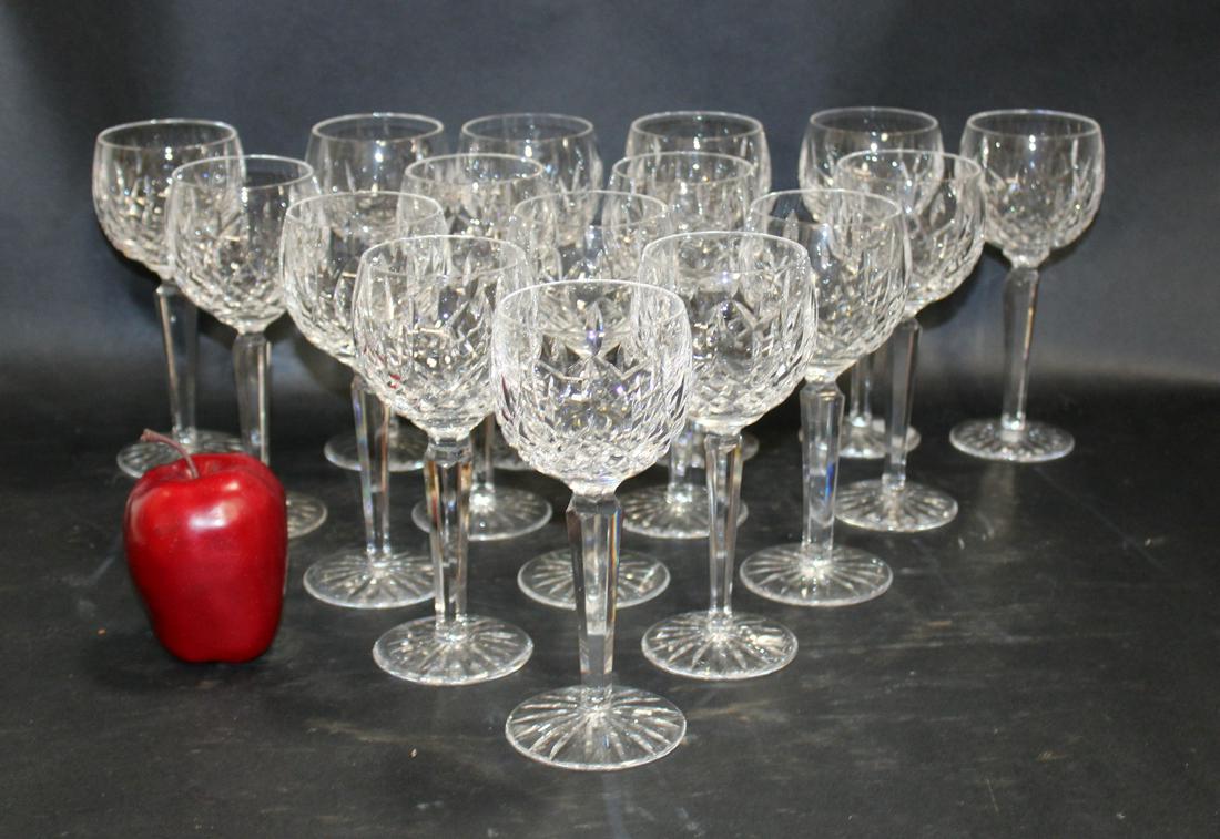 16 Waterford crystal wine glasses: 16 Waterford crystal wine glasses. 7 1/2"h