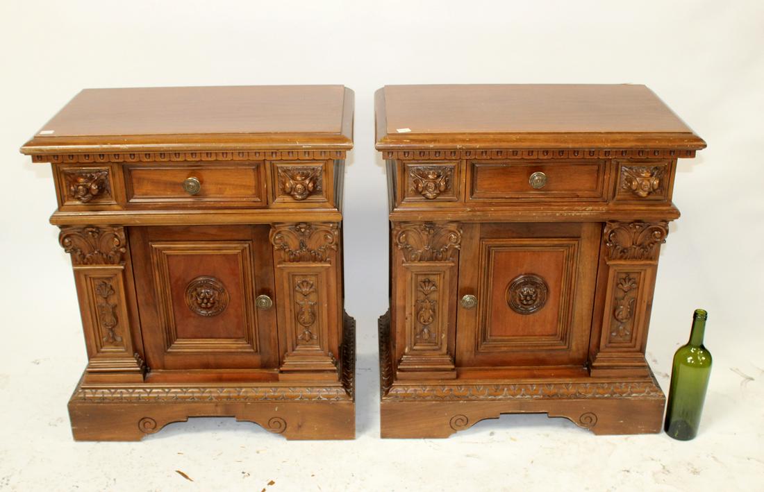 Pair of Italian nightstands: Pair of Italian nightstands. 26 3/4"h x 24"w x 14 1/4"d