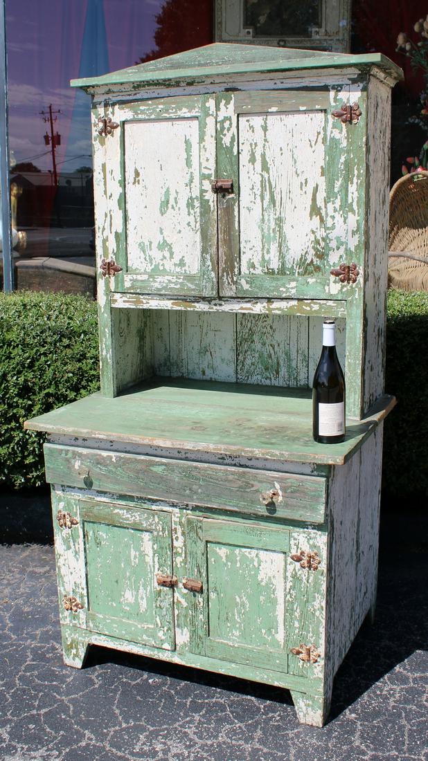 American primitive painted cabinet (1 of 8)
