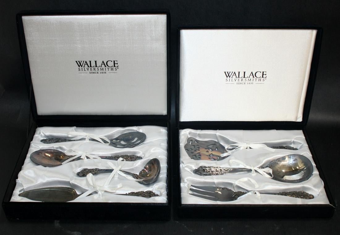 2 Wallace silver plate serving sets (1 of 4)