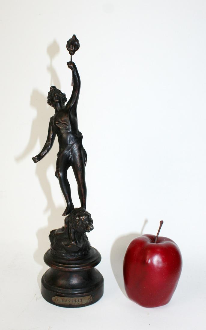 French figural patinated metal statue (1 of 5)