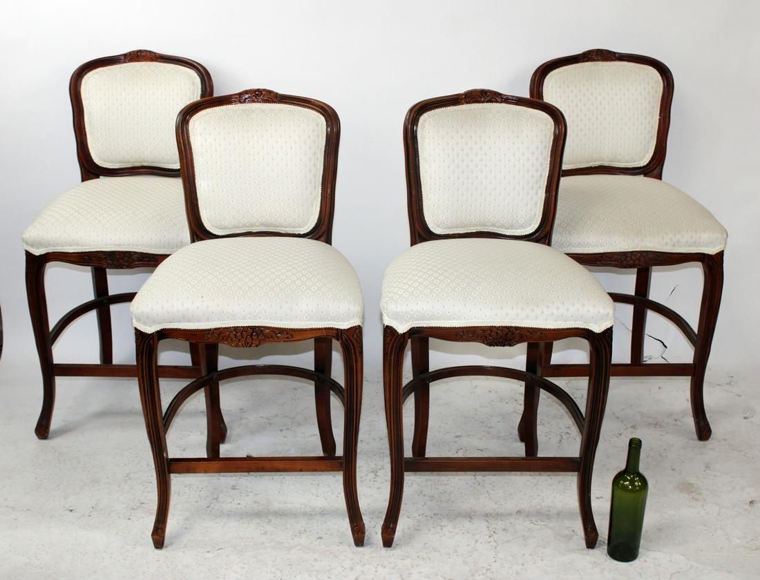 Set of 4 Pulaski upholstered stools (1 of 10)
