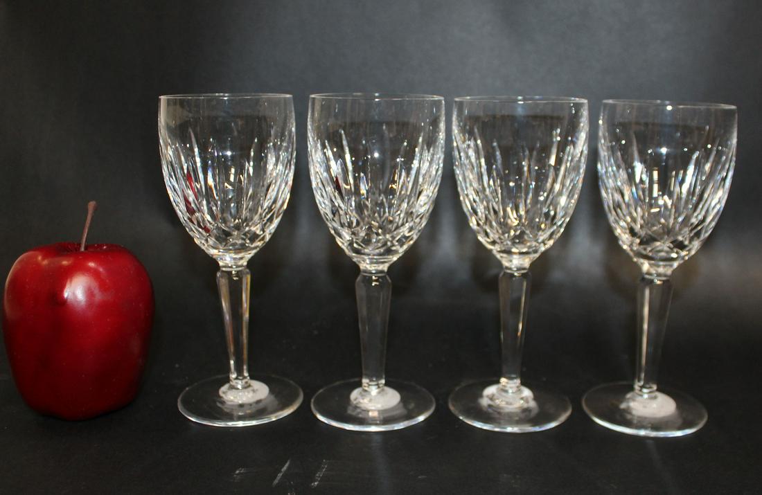 Set of 4 Waterford crystal wine goblets: Set of 4 Waterford crystal wine goblets. 6 1/2"h x 3"dia