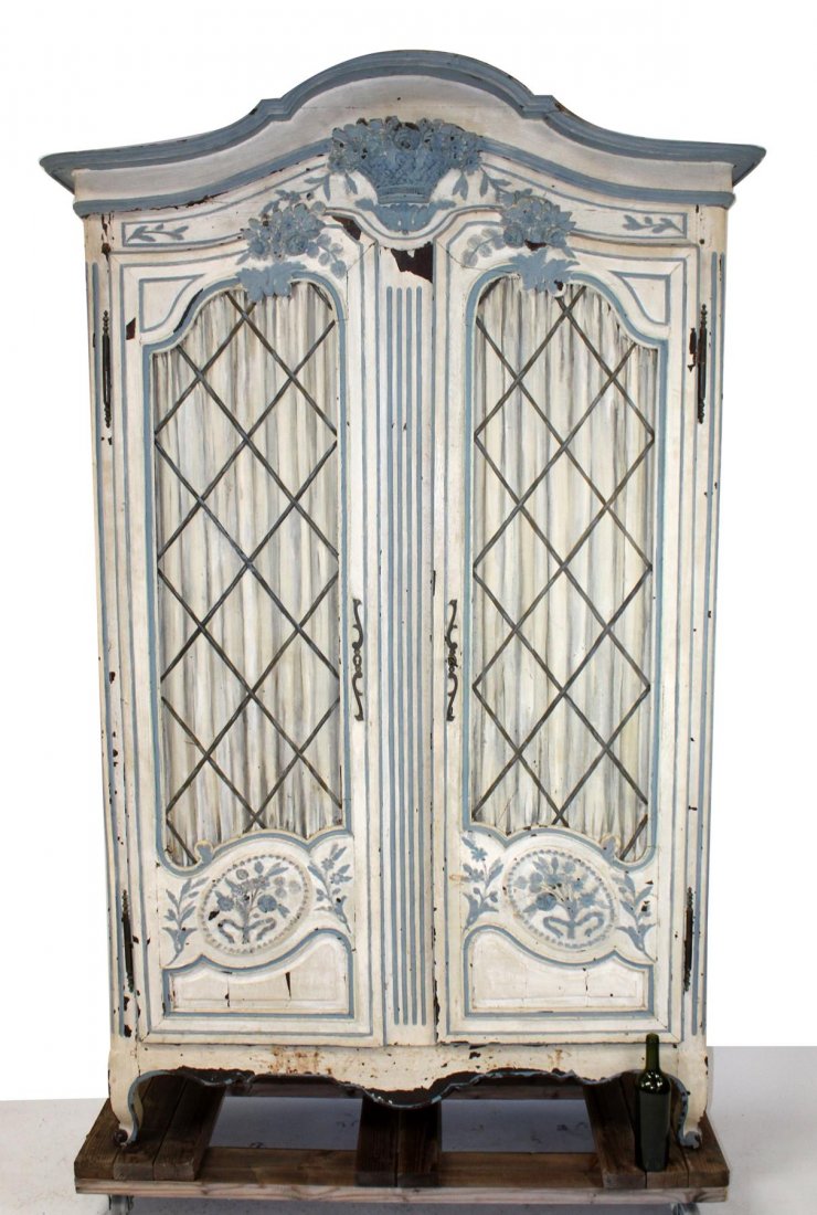 French Provincial painted 2-door armoire (1 of 7)