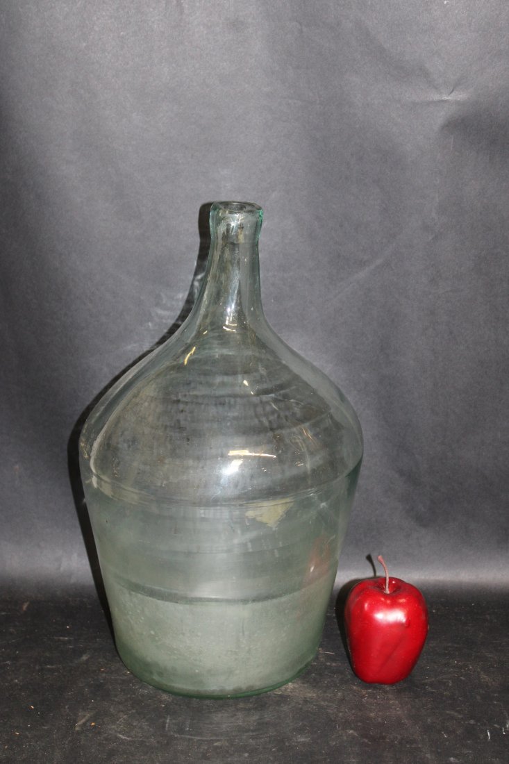 French demi-john wine bottle: French demi-john wine bottle. 16 1/2"h x 11"w