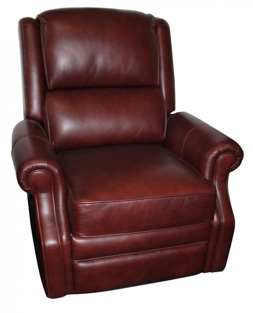 Burgundy leather reclining glider chair (1 of 10)