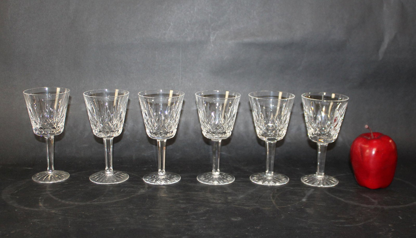 Set of 6 Waterford crystal wine glasses: Set of 6 Waterford crystal wine glasses. 5 3/4"h