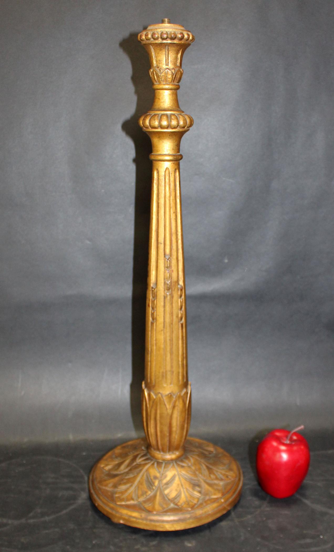 French gilt wood lamp base (1 of 7)