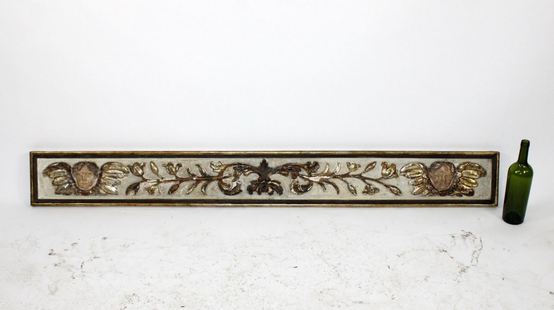 Italian polychrome wooden panel with cherubs (1 of 10)