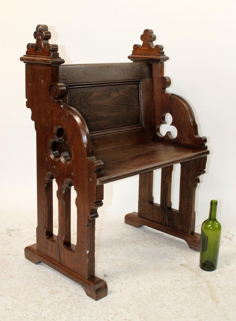 French Gothic Revival prayer bench (1 of 9)