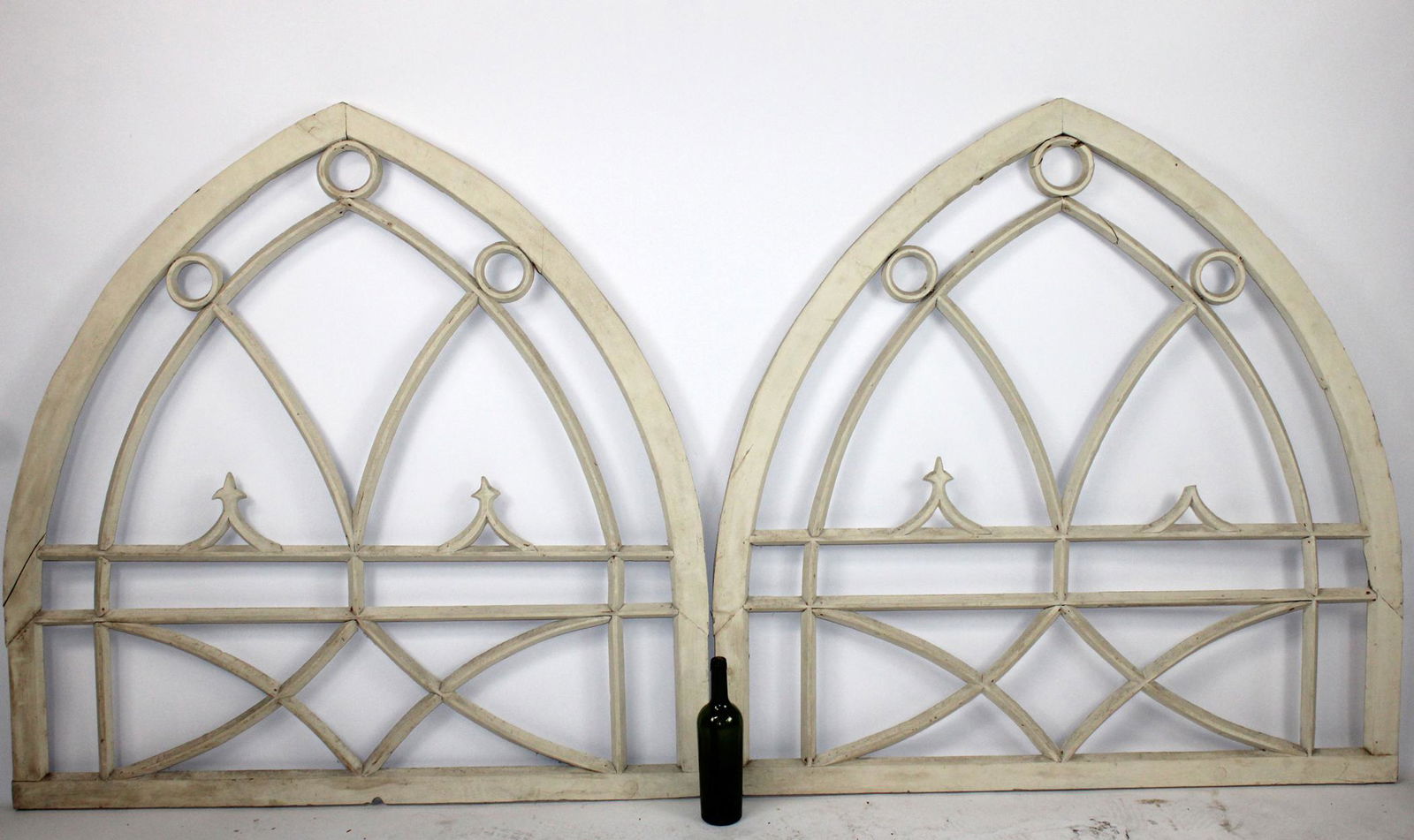 Pair French Gothic Revival architectural panels (1 of 6)