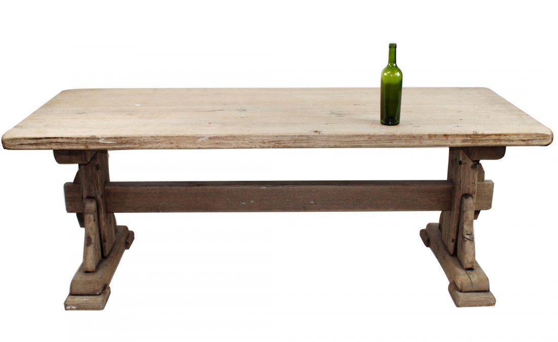 French bleached oak trestle table (1 of 10)