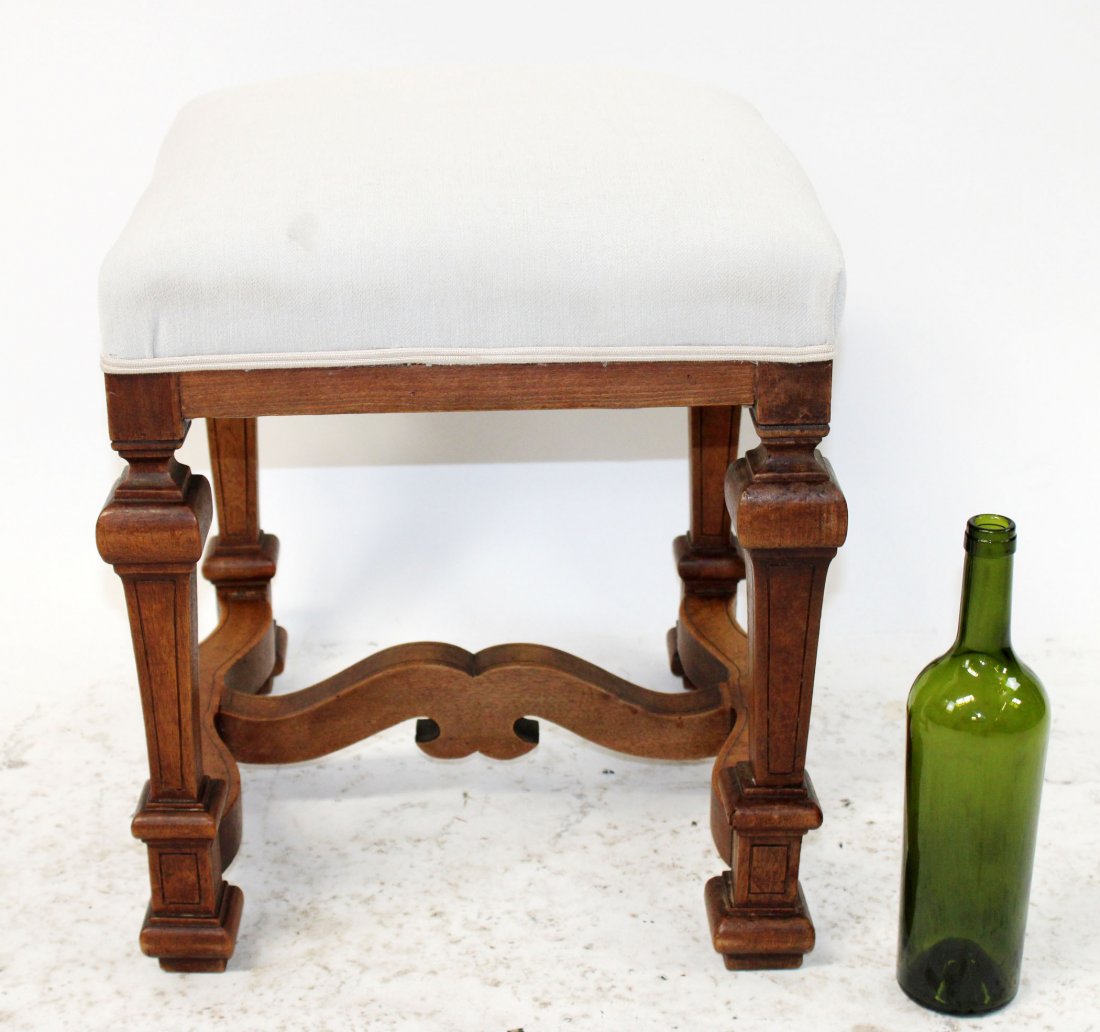 Tuscan style upholstered footstool (1 of 7)