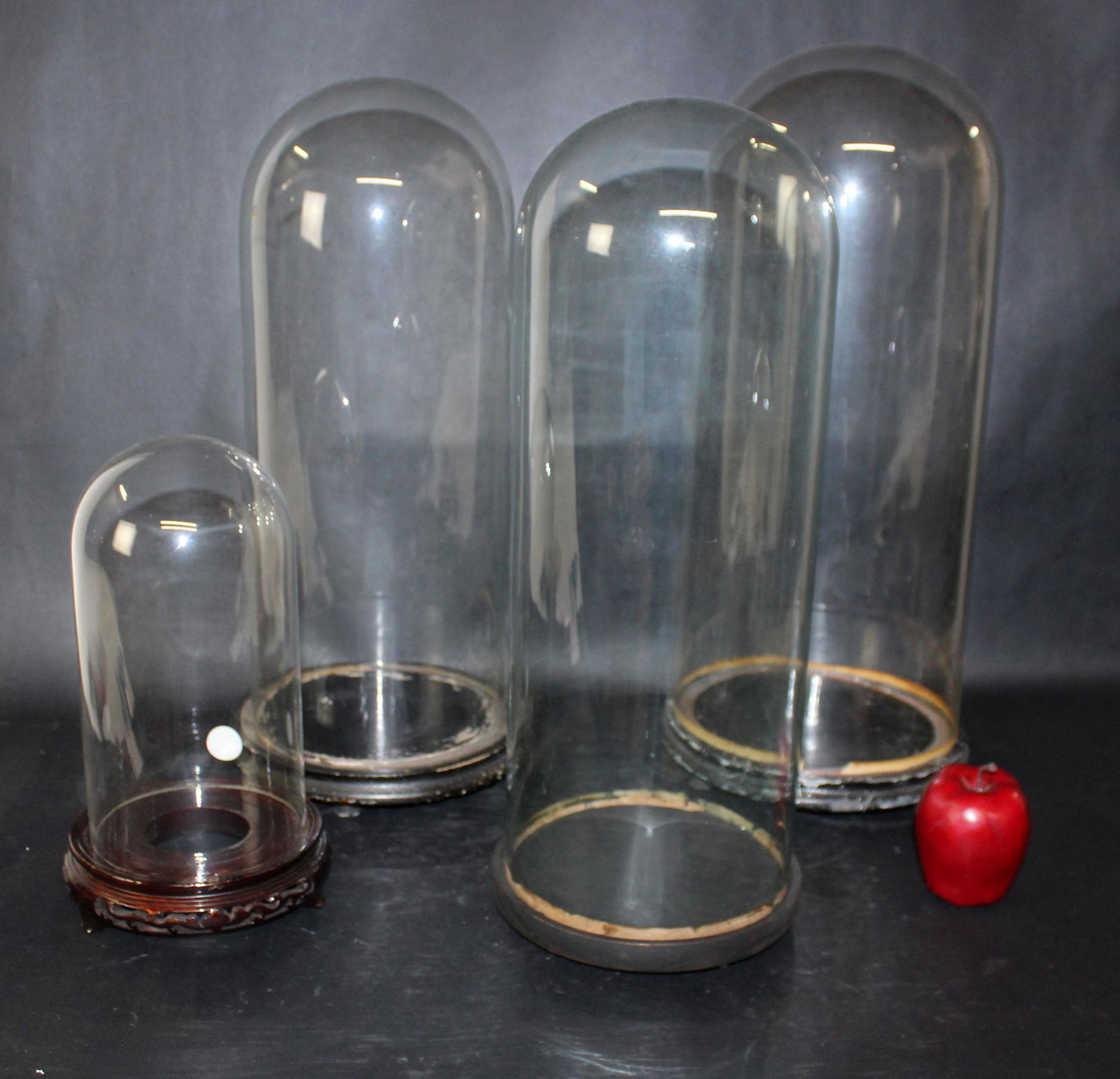 Lot of 4 Victorian glass cloche domes (1 of 7)
