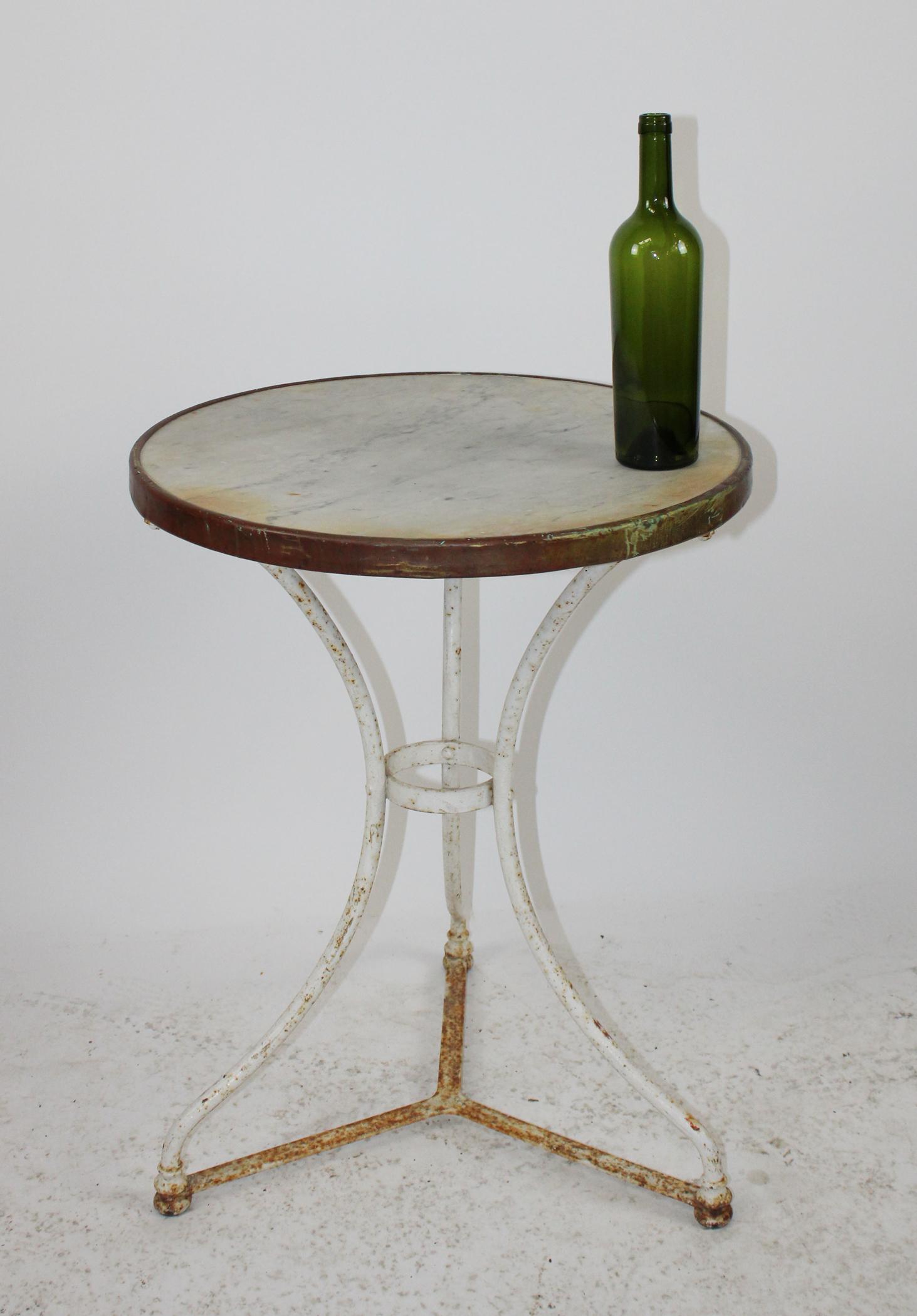 French marble top bistro table (1 of 5)