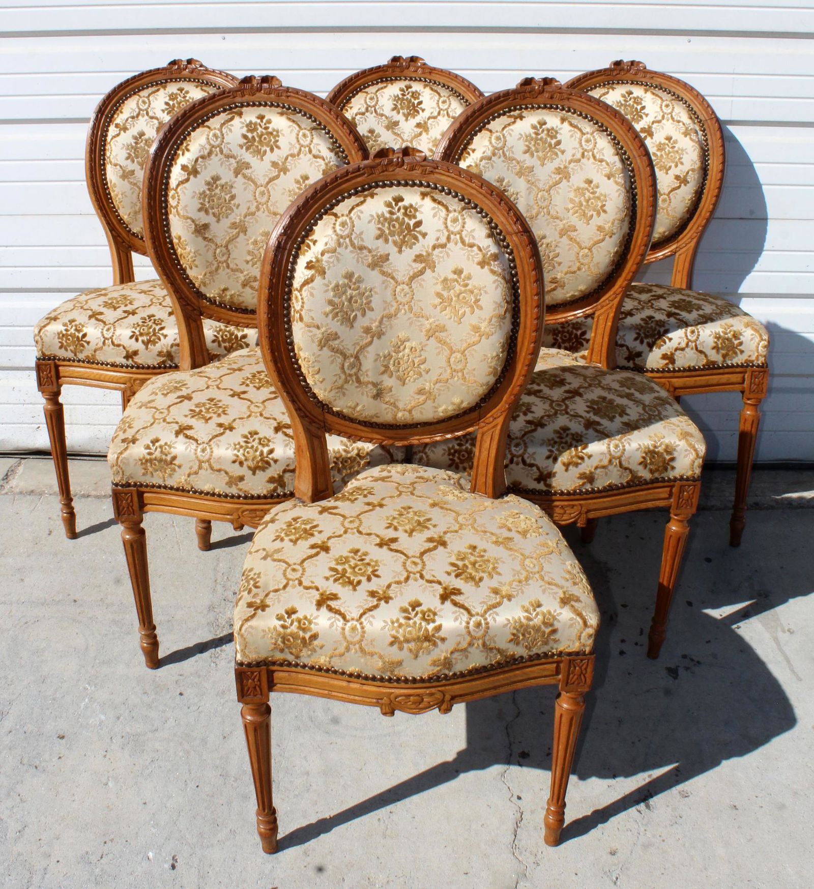 Set of 6 French Louis XVI chairs (1 of 7)
