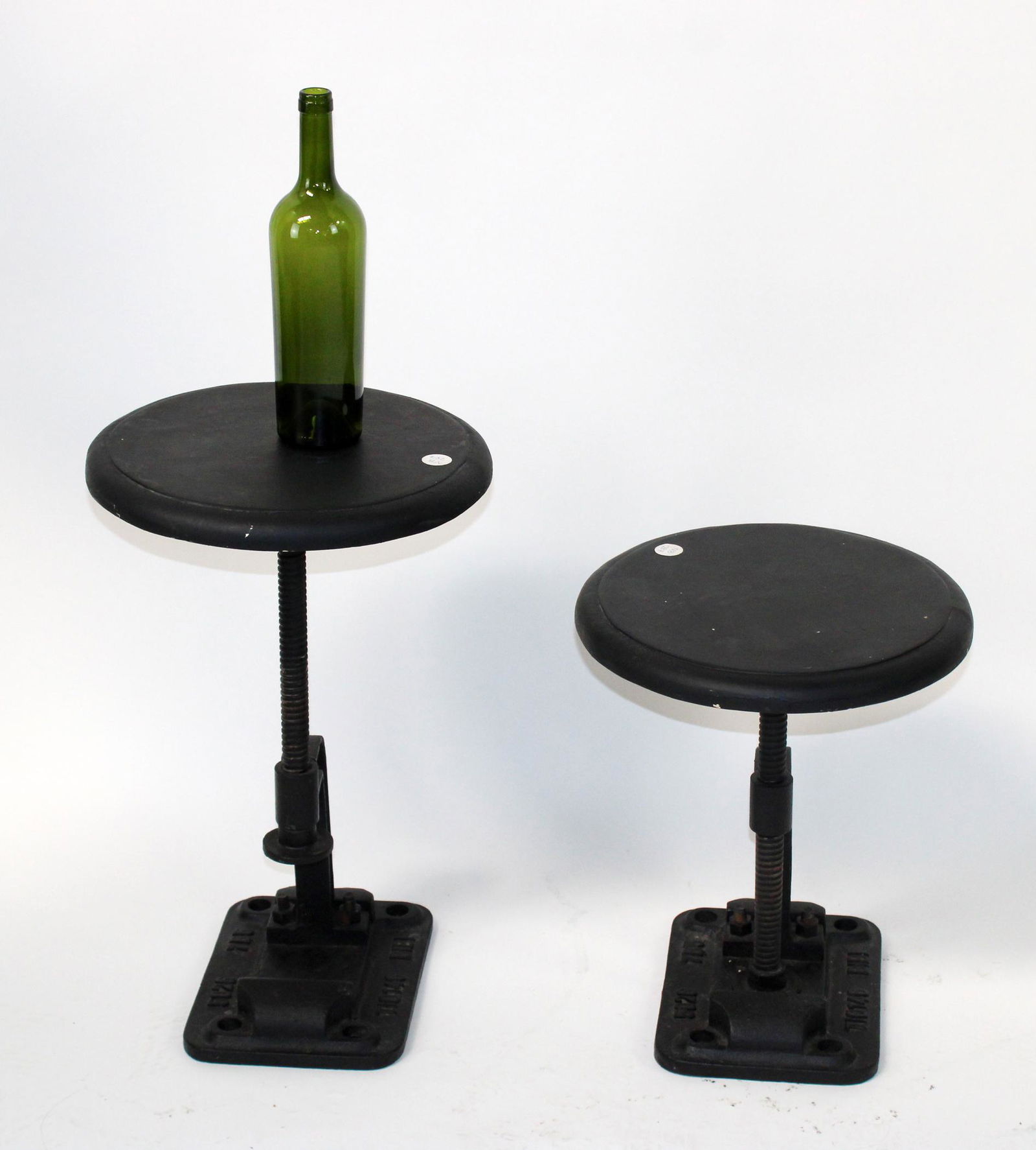 Pair of industrial iron base stools (1 of 9)