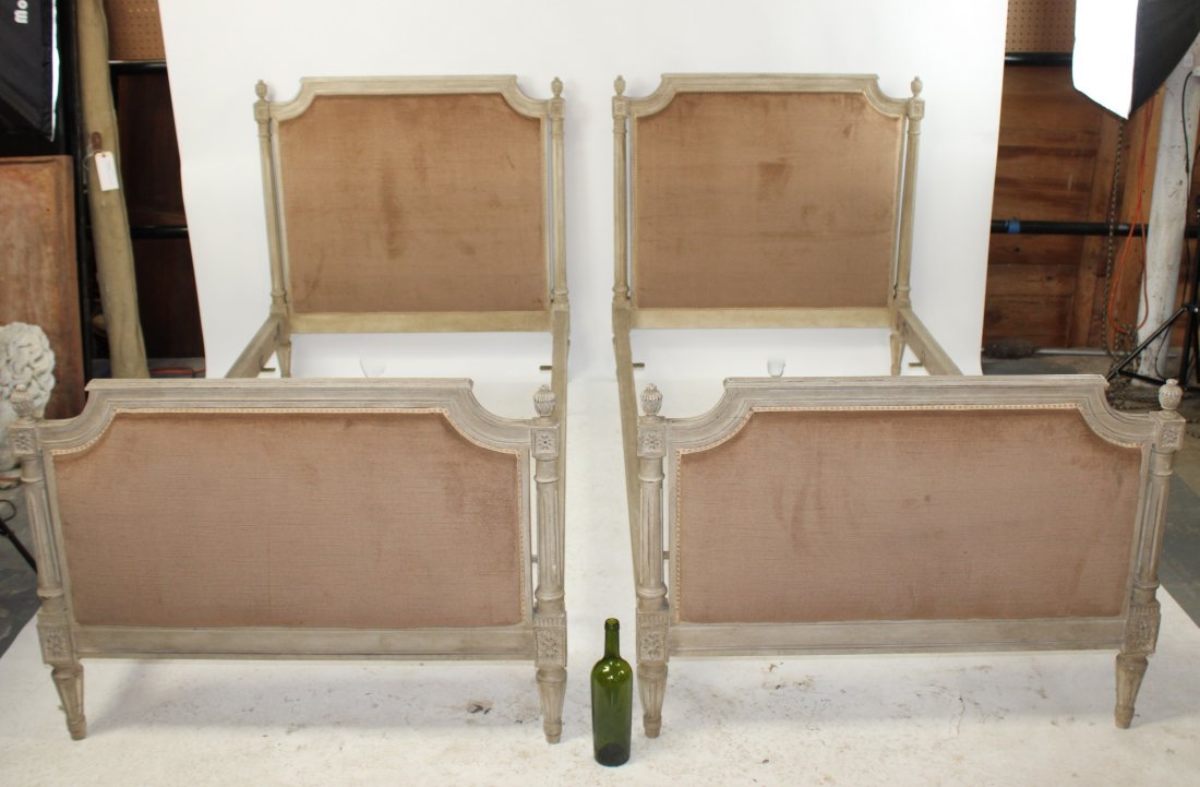 Pair of French Louis XVI style twin beds (1 of 17)