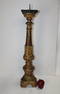 Italian gilt wood pillar candle holder