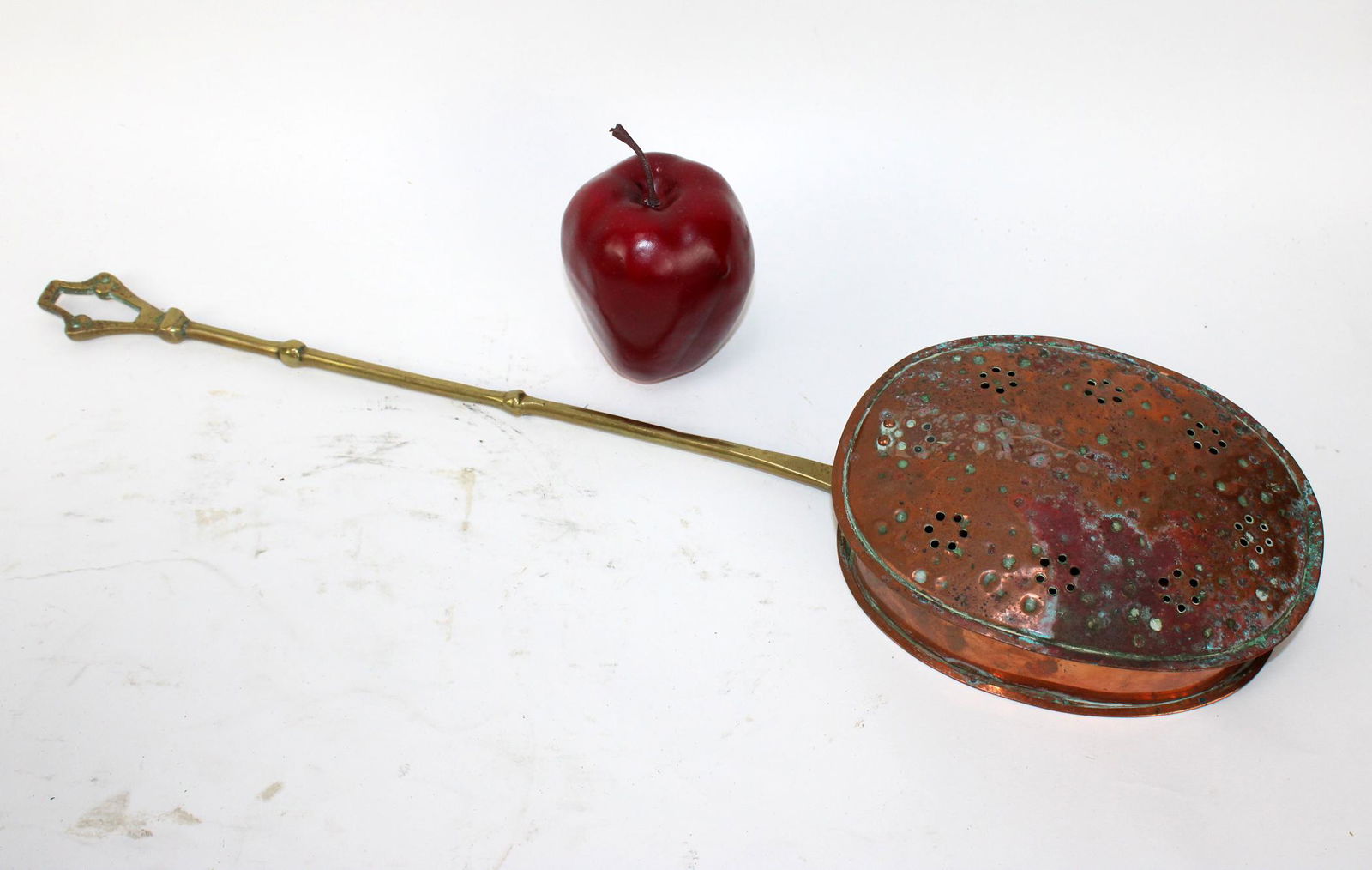 Antique French copper chestnut roaster (1 of 4)