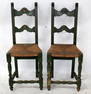 Pair of Provincial painted rush seat chairs