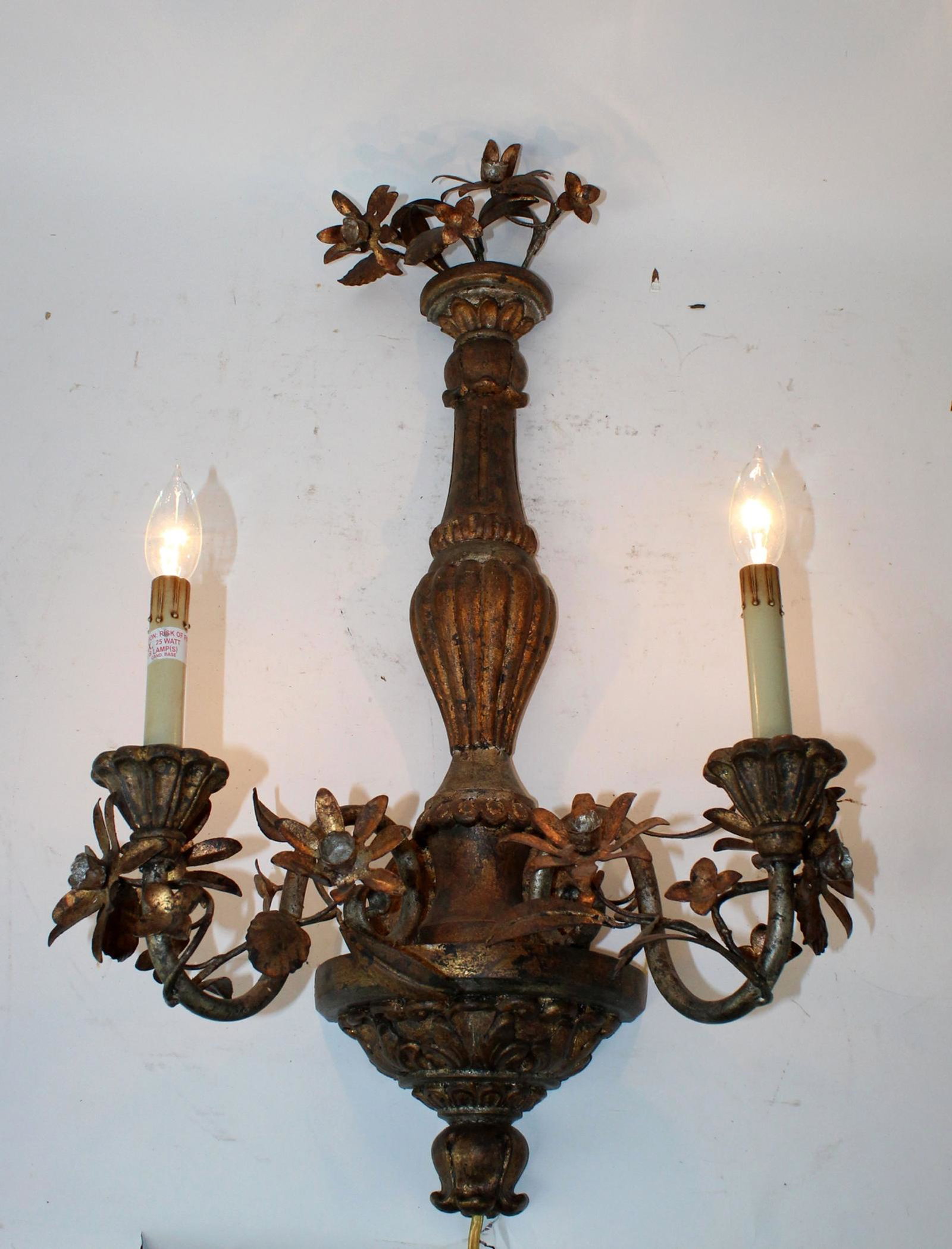 Currey & Co polychrome floral 2-arm wall sconce (1 of 5)