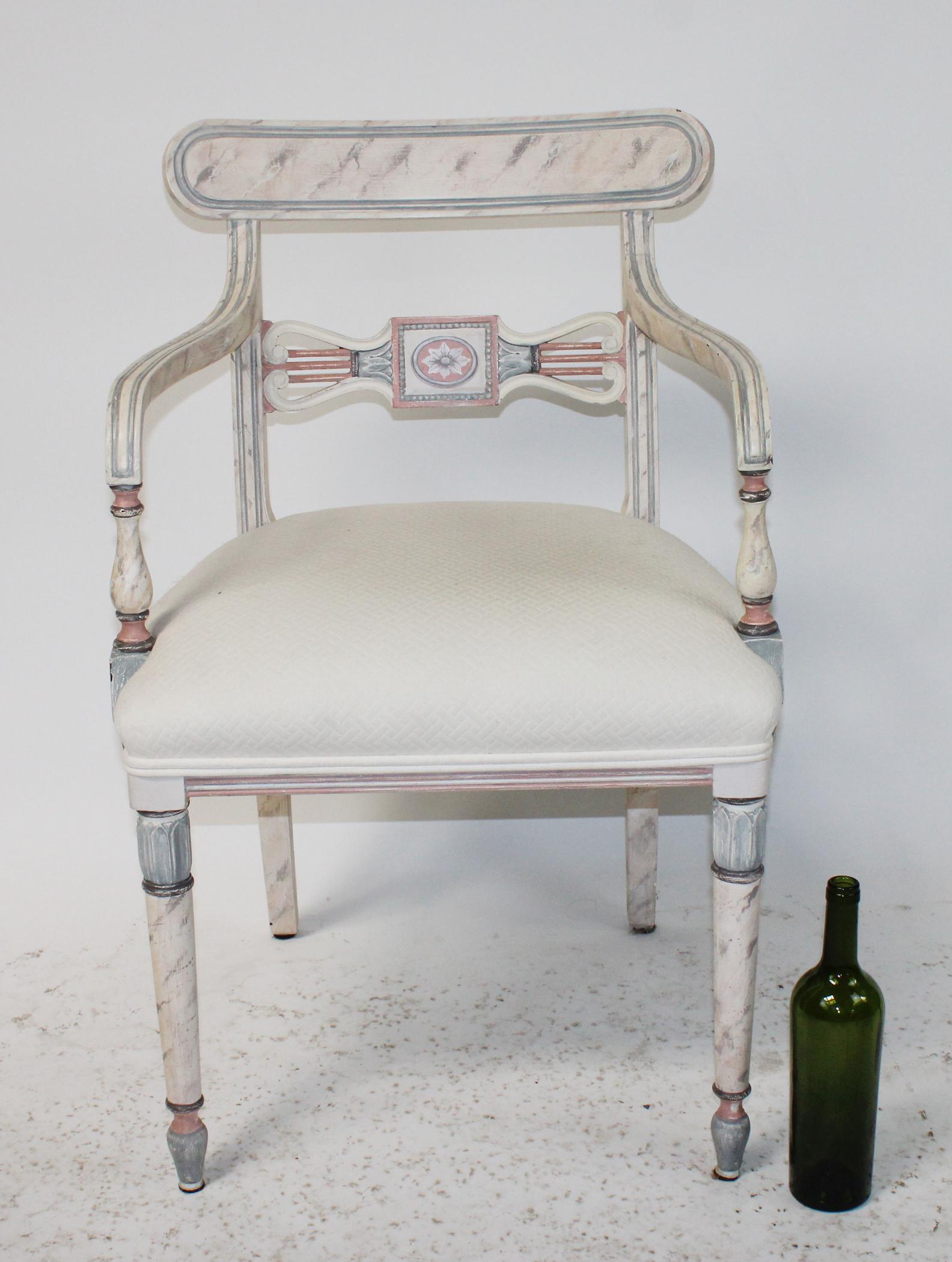 Maitland Smith Empire style painted armchair (1 of 11)