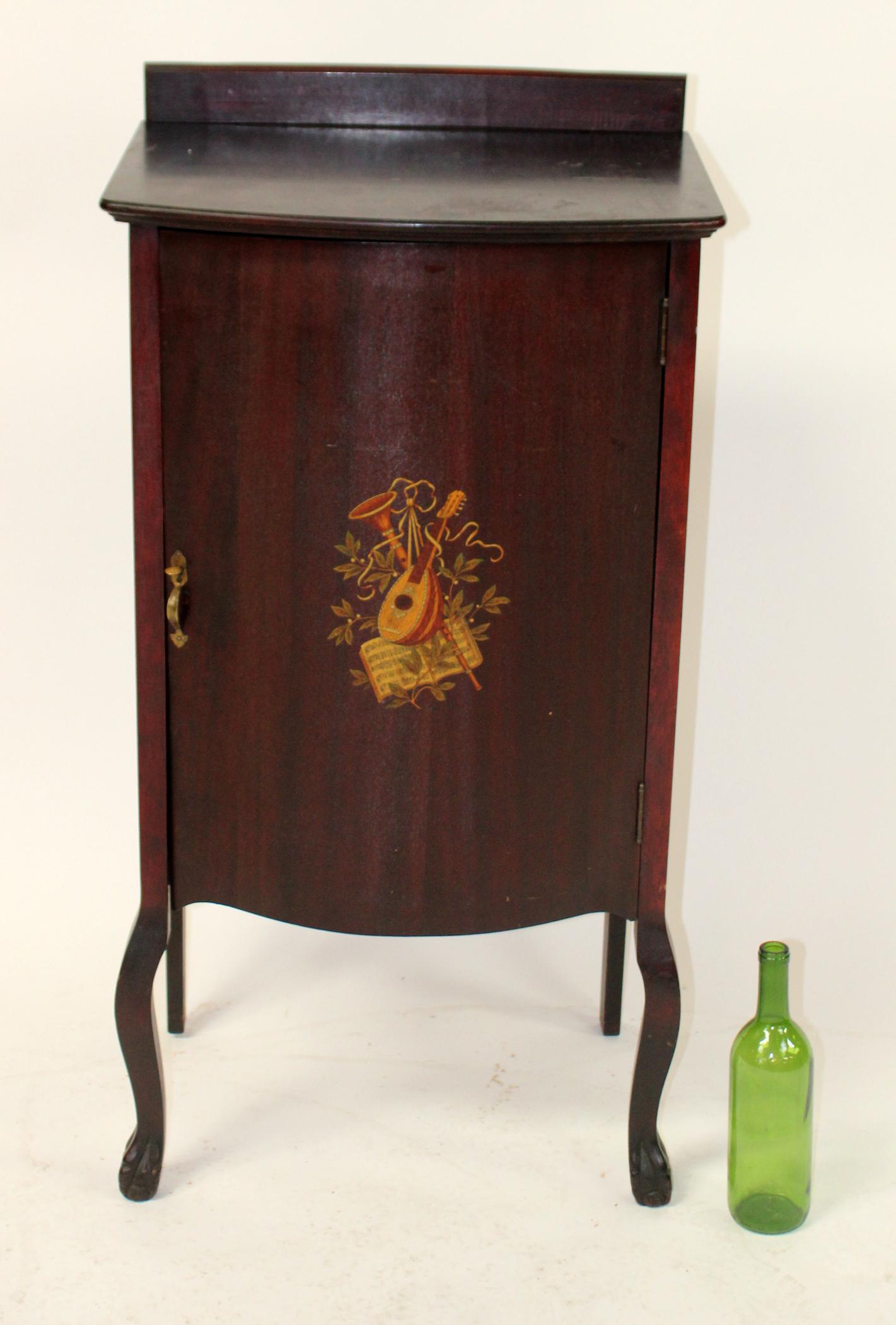American bow front mahogany music cabinet (1 of 9)