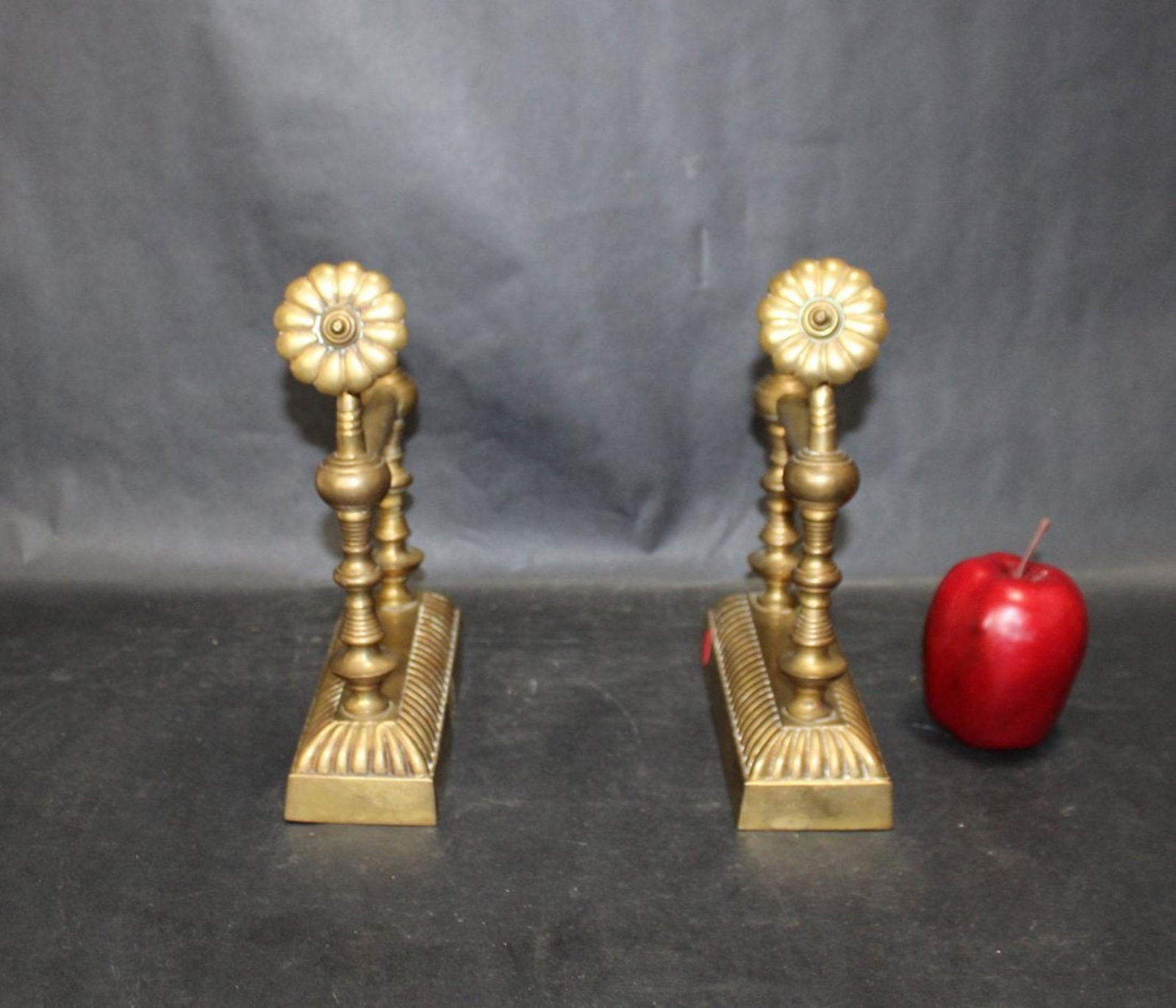 Pair English brass fire dogs (1 of 4)