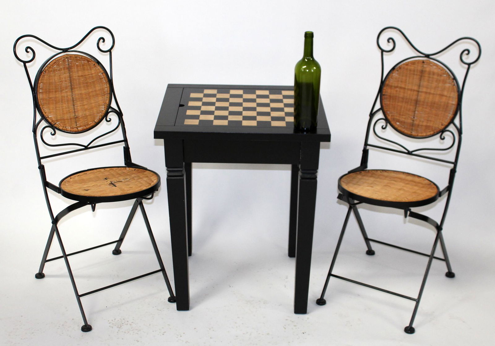 Pottery Barn game table with folding chairs (1 of 9)