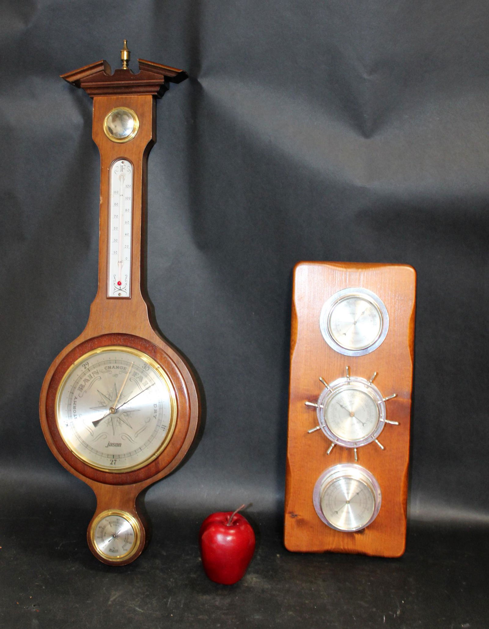 Vintage barometer and thermometer (1 of 5)