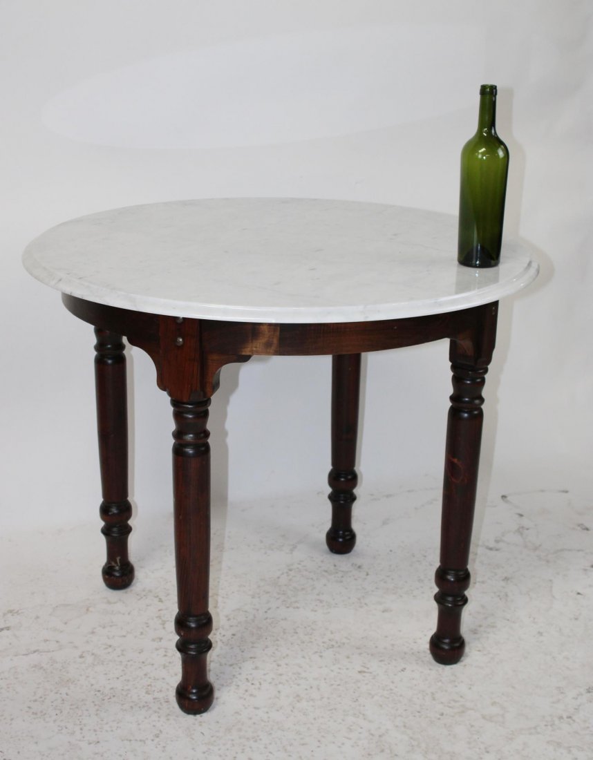 American white round marble top table (1 of 5)