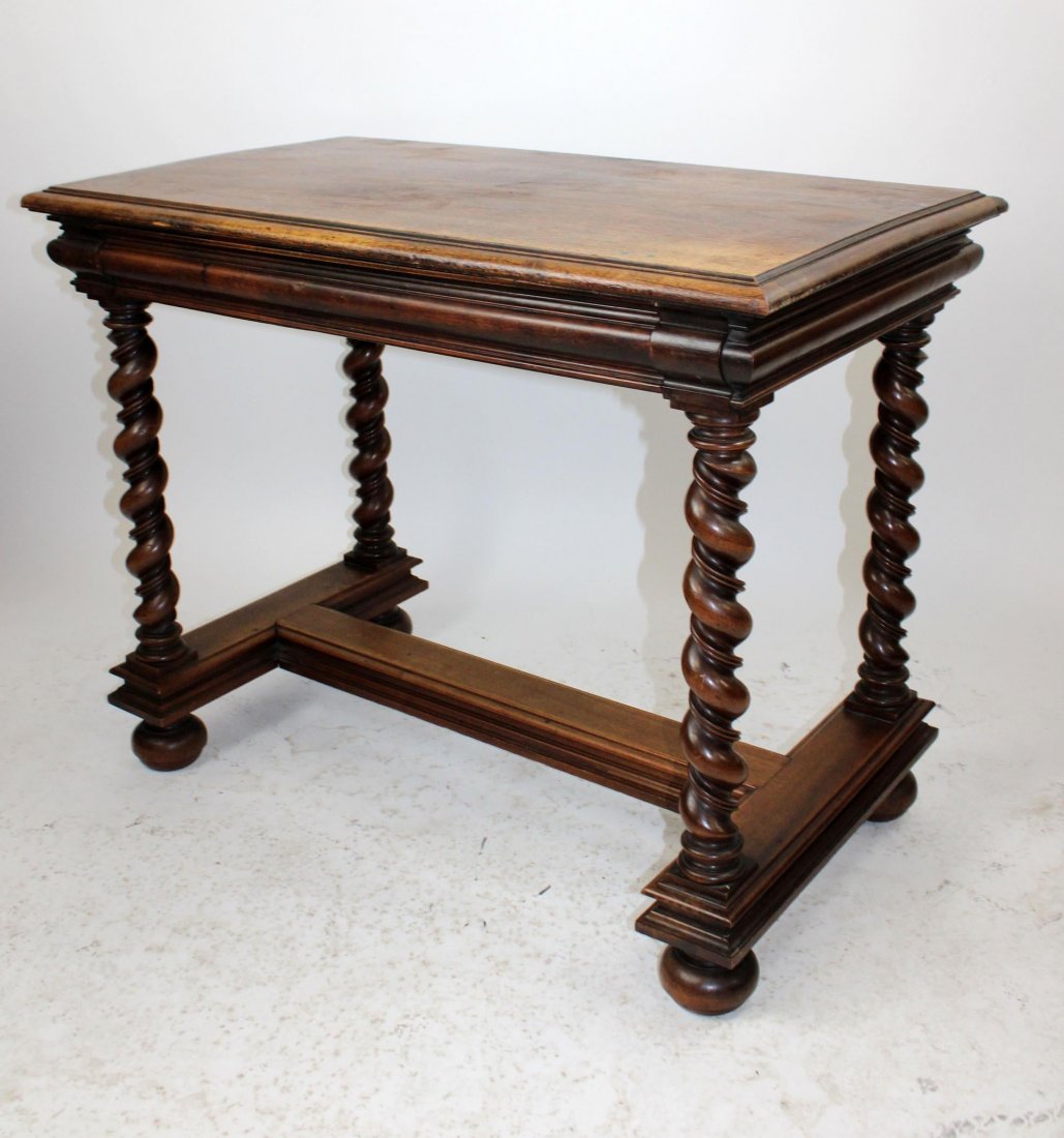 French Provincial bureauplat desk in walnut (1 of 6)