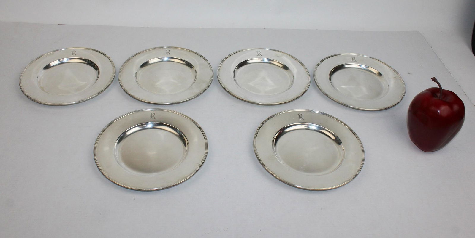 Lot of 6 Gorham sterling silver small plates (1 of 7)