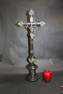 French silver over brass crucifix